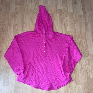 Universal Thread Hot Pink Chunky Quilted Cozy Hoodie with Pockets Size Large